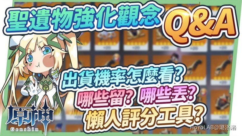 【原神】新手小學堂13⭐▸聖遺物強化技巧你都會了嗎?盤點13個聖遺物觀念Q&A,為什麼雙暴這麼難刷?哪些是狗糧、哪些當胚子?如何展示自己的面板給別人看?大佬絕不輕易告訴你心得攻略! ▹璐洛洛◃ - 封面圖